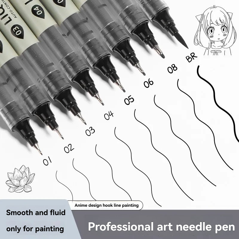Correction Pen Fine - Pacote com 12 Canetas Fineliner Pretas,