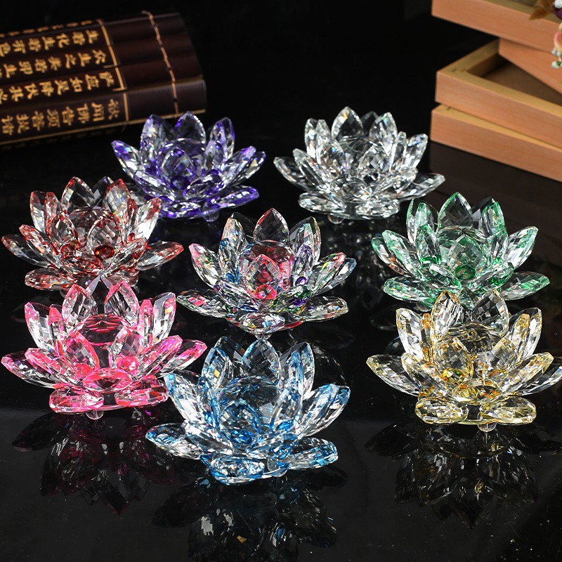 Paper Weight Crystal - Estatueta de Flor de Lótus de