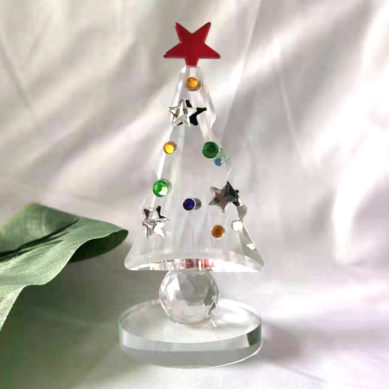 Paper Weight Crystal - Estatueta de árvore de natal de
