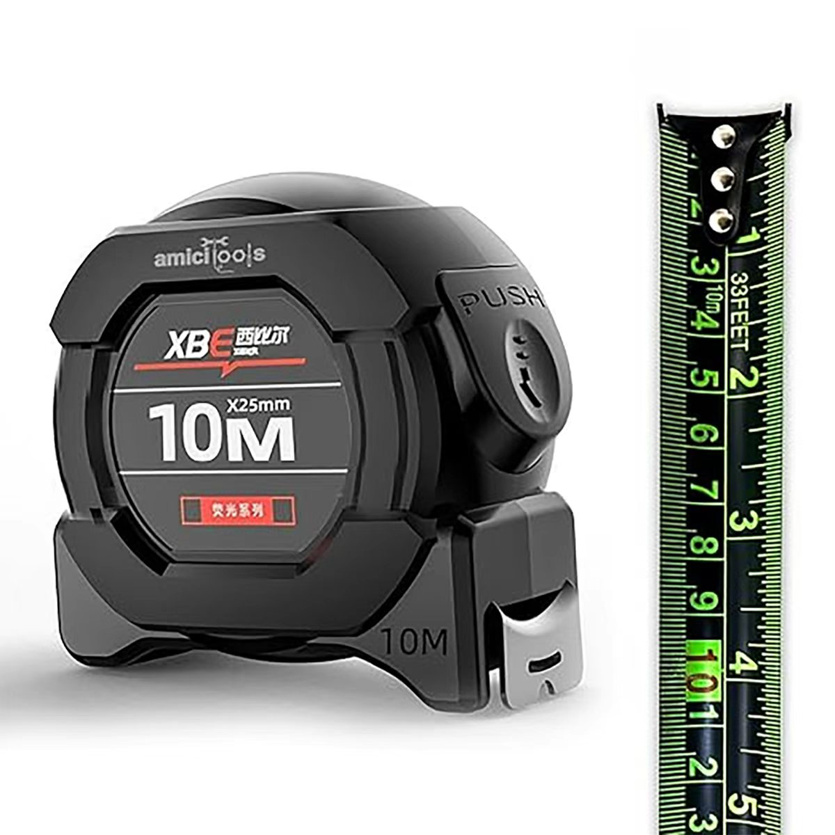 Tape Dispenser Weighted - Fita Métrica de Aço Fluorescente de