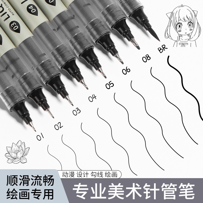 Conjunto de 12 Canetas Pretas  - Correction Pen Fine avaliação e preço