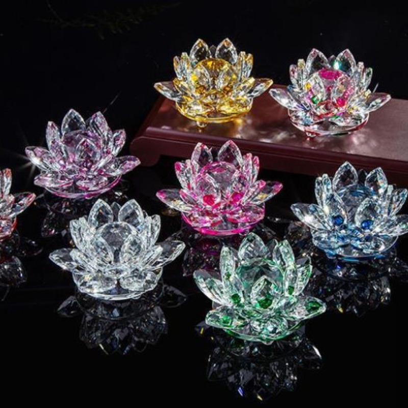 Estatueta de Flor de Lótus de  - Paper Weight Crystal avaliação e preço